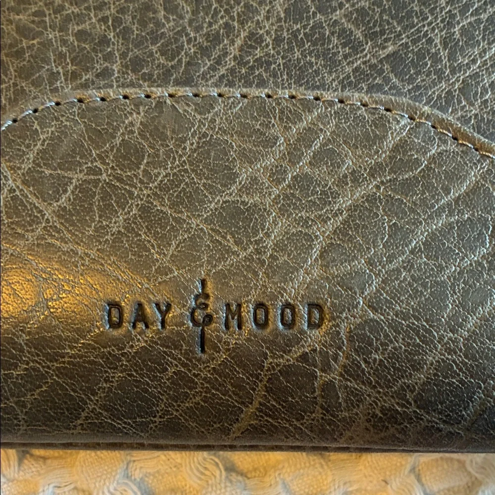 Gorgeous Gray Leather Day & Mood Laptop Bag With Dust Bag- Like New
